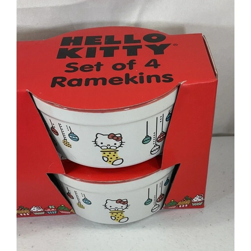 Sanrio Hello Kitty Christmas Ornaments Holiday Set Of 4 Baking Ramekins